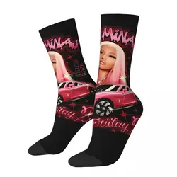 Pink Friday 2 Tour Nicki Minaj Rapper Socks Men's Women's Funny Happy Socks Crazy Spring Summer Autumn Winter Middle Tube Socks