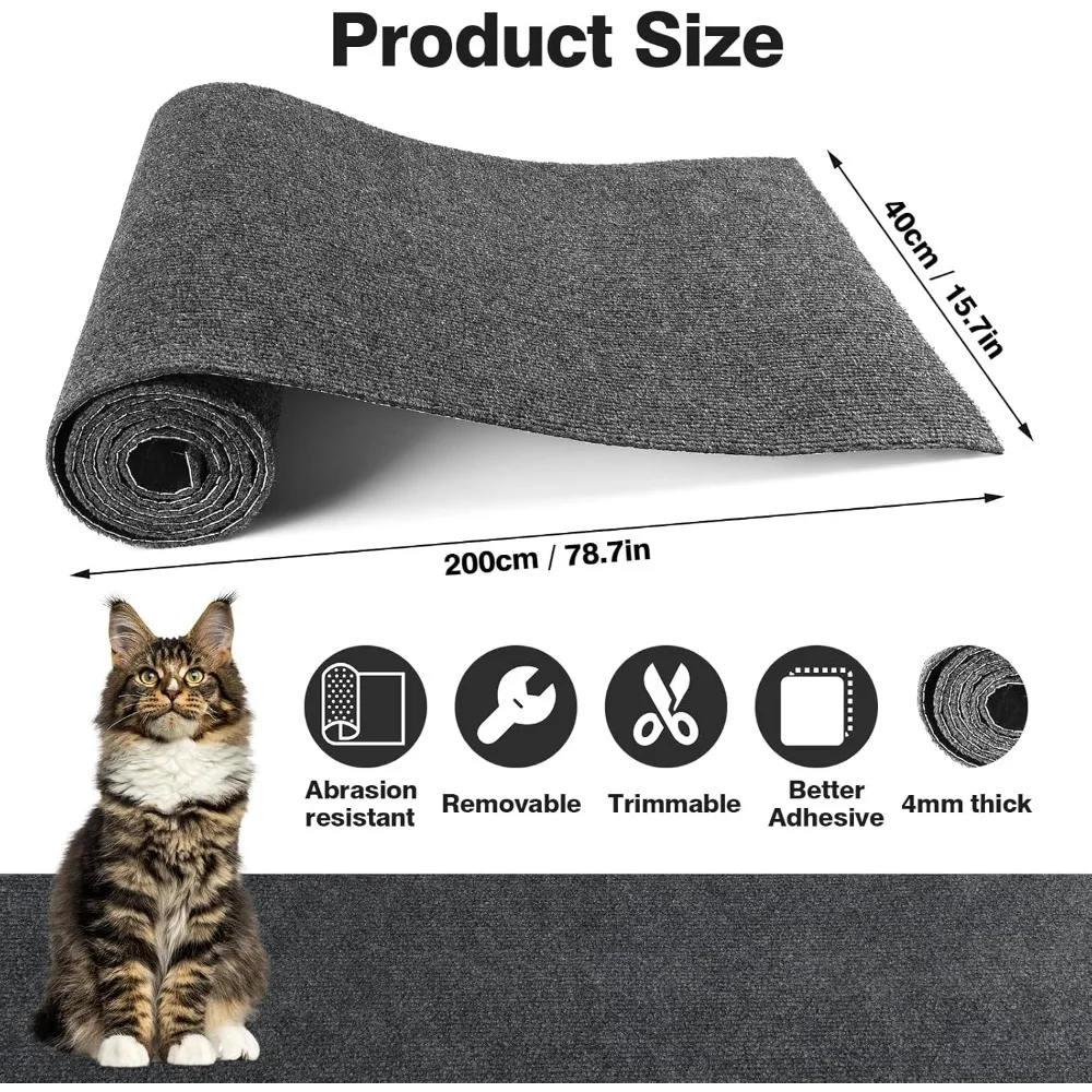 Cats Scratch Board Wall Anti Cat Scratch Sofa DIY Sofa Protection Paws Sharpen Trimmable Self-adhesive Carpet