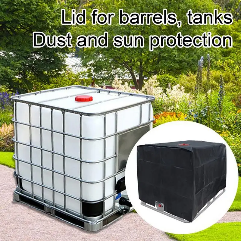 

Water Tote Cover 264 Gallon Tote Rain Cover Heavy Duty 210D Oxford Cloth Protector For Garden Outdoor Watering House