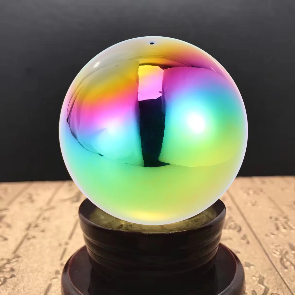 1 قطعة 150 مللي متر سبعة ملونة جوفاء الفولاذ المقاوم للصدأ الكرة مرآة مصقول متعددة الأغراض ديكور المنزل ملحق غرامة الملمس السلس #3