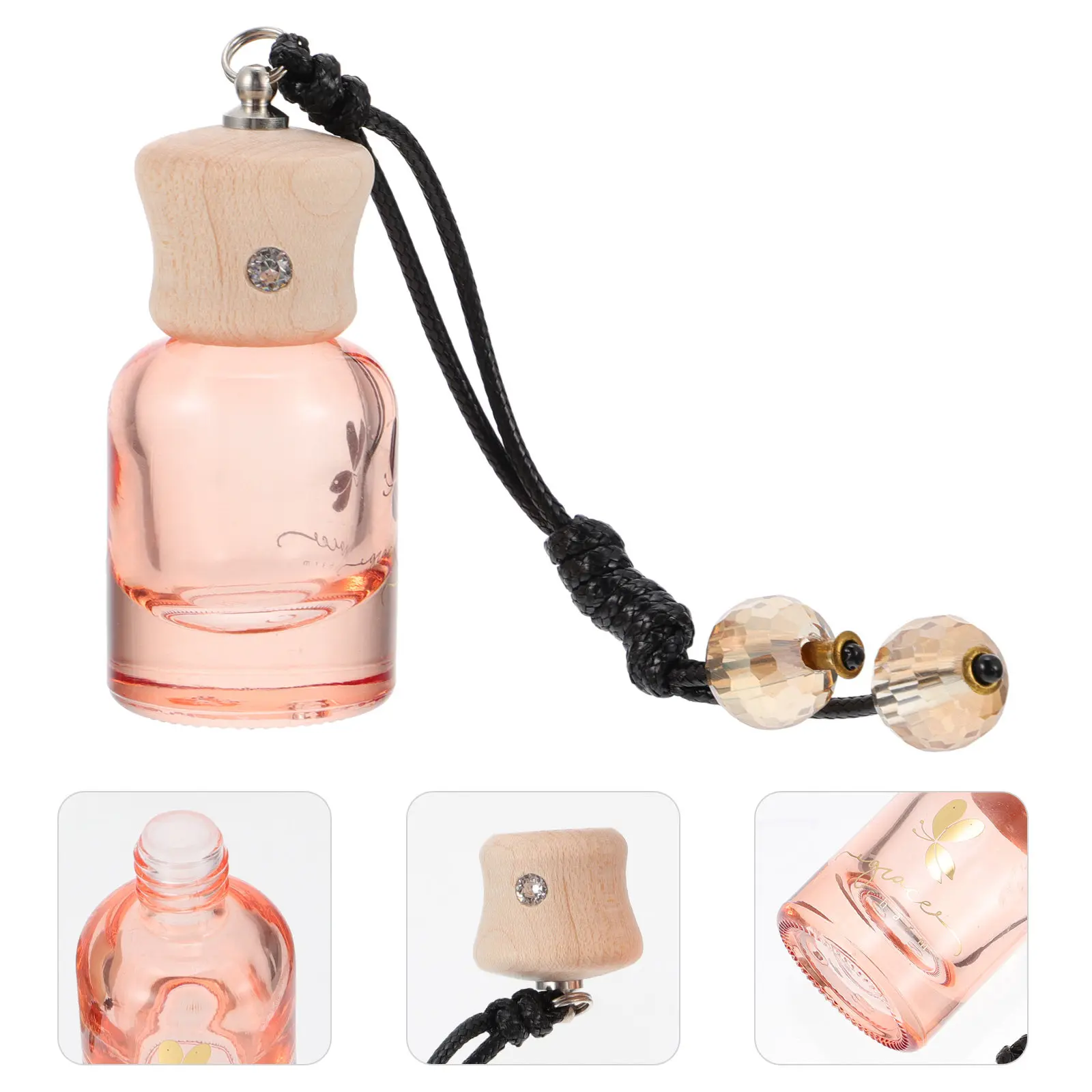 

1Pcs Car Perfume Bottle Pendant Creative Glass Essential Oil Container Long-Lasting Car Hanging Decoration Gift for Mother's Day