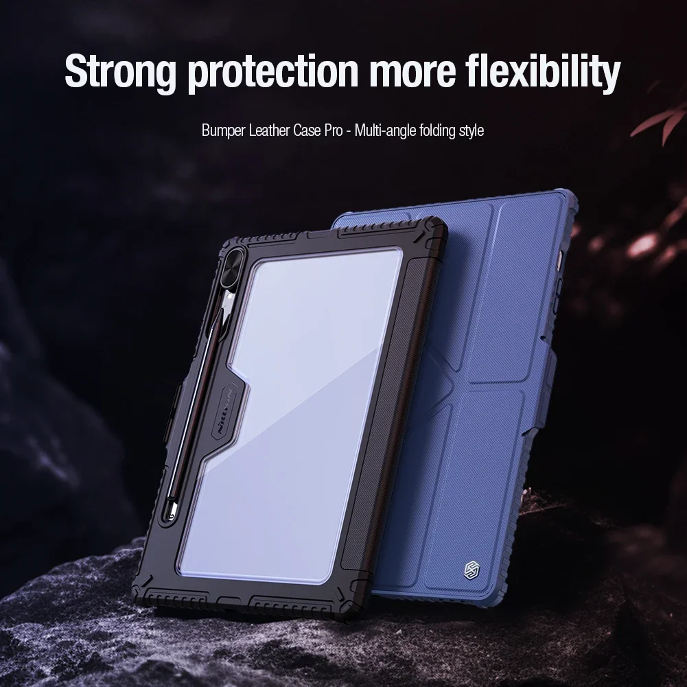 NILLKIN for Samsung Galaxy Tab S9/S9+ PLUS/FE Plus/S9 Ultra Leather Case Multi-angle folding Lens protection cover with bracket