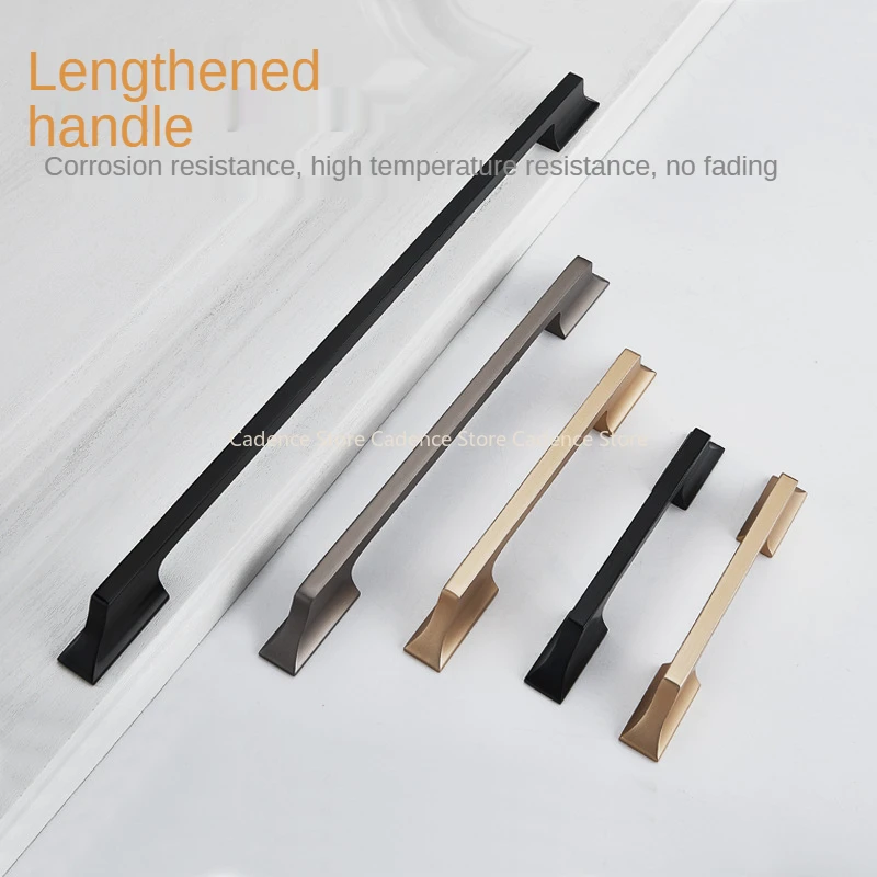 LISM Modern simple American extended Nordic light luxury drawer cabinet door golden aluminum alloy handle kitchen cabinet handle
