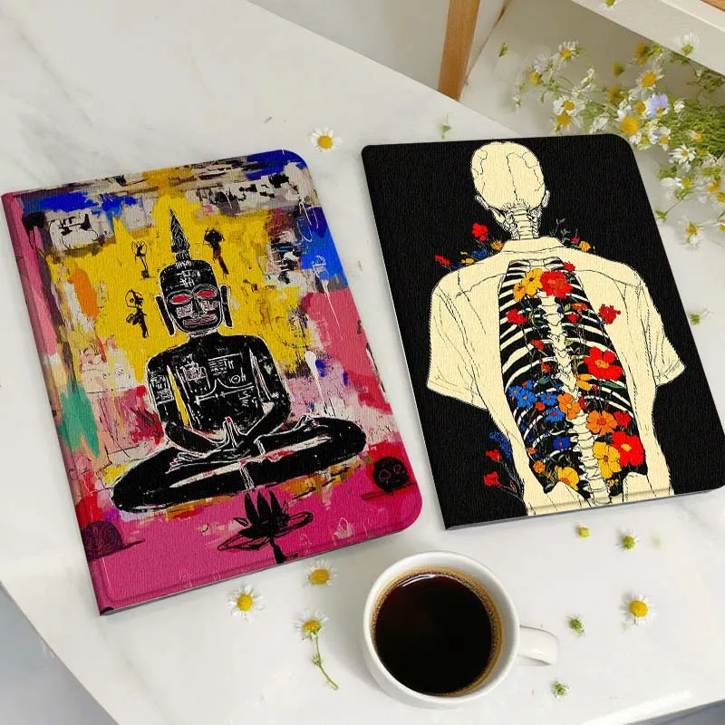 

Cartoon Buddha Abstract Art Gift Tablet Case For Huawei Honor MatePad MediaPad Air 5 6 7 11 V6 V7 V8 V9 X9 X8 T10 T10s C5e T5