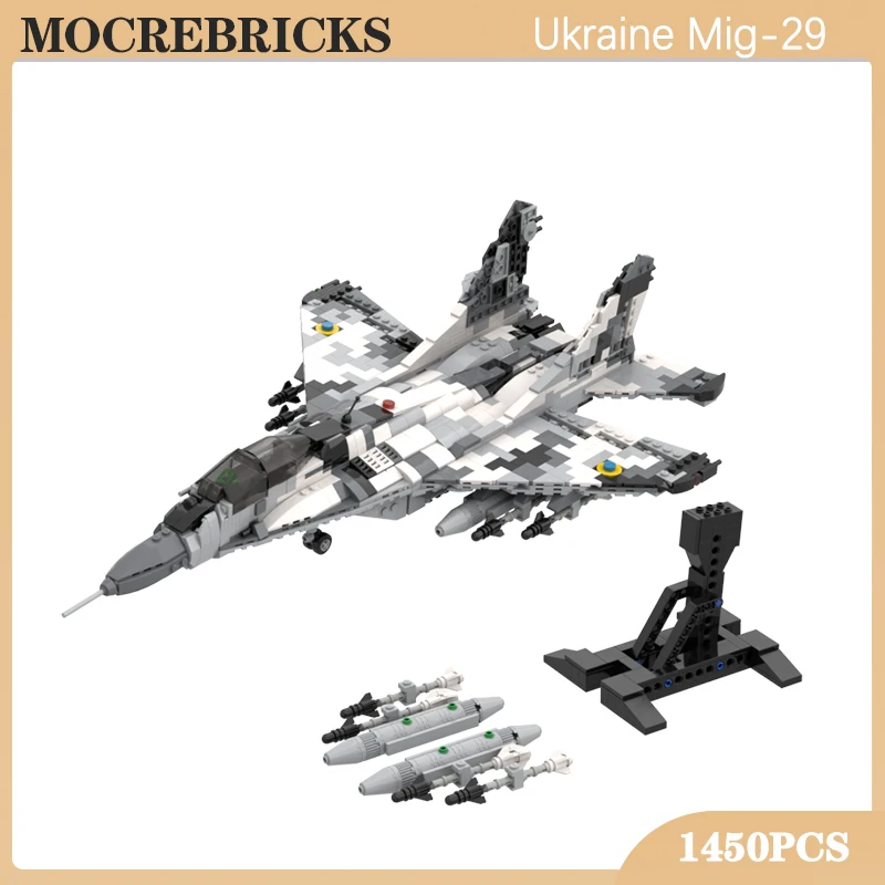 WW2 Military War Weapon Equipment Mig-29 Ghost Fighter MOC Mini Building Block Aircraft Assembled Model Bricks Toys Gift For Boy