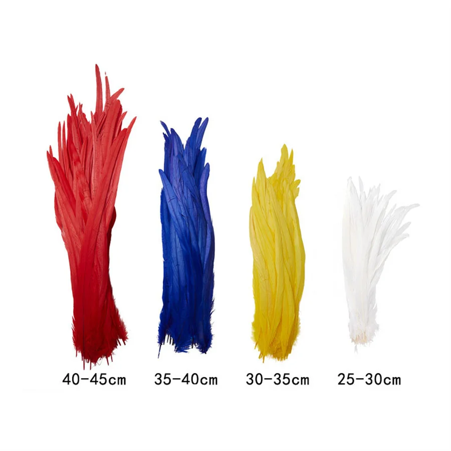 Penas de galo natural para artesanato DIY, Handwork Party Plume, Decoração de carnaval Headwear, atacado, 25-40cm, 100pcs