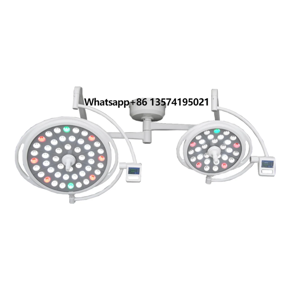 

Expert Factory Price LED 700/500 Two Heads Luxury Operating Room Light Ceiling Type RGB Light Multifunctional Shadowless Lamp