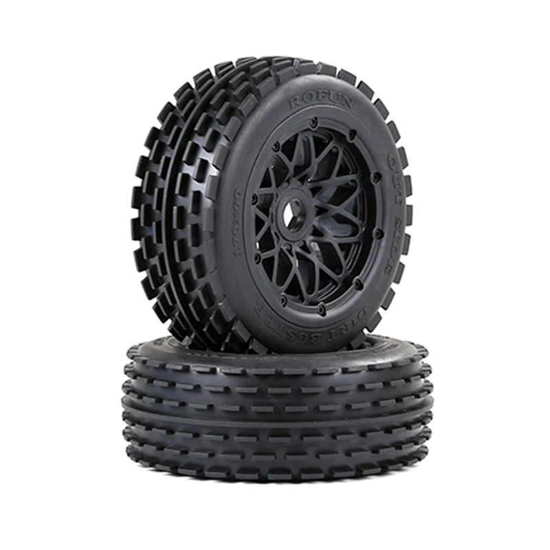 ชุดล้อยางหน้าแบบหนาสำหรับ1/5 HPI rofun rovan km Baja 5B อะไหล่ mobil RC