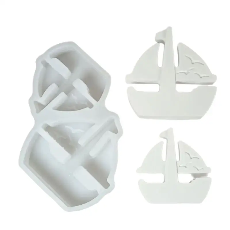 

E8BD Boats Molds Ornament Sailing Boats Silicone Molds Epoxy Resin Molds