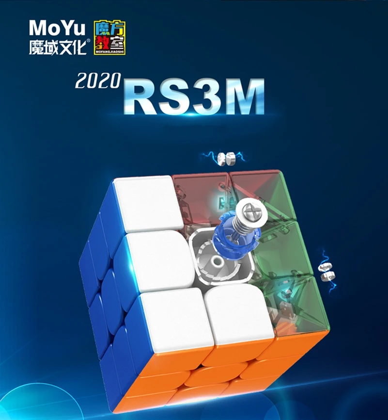 Moyu RS3 M 2022 Maglev Cube Magnetic RS3M 3×3×3 Professional Speed Puzzle 3x3x3 Magic Cube, Magnetic 3x3x3 Speed Cube RS3M 2020