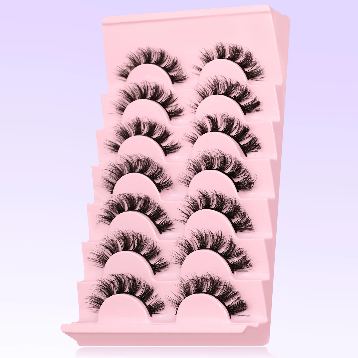 Veltrinay pestañas postizas volumen 3D pestañas postizas de visón pestañas finas pestañas de visón naturales tiras de pestañas esponjosas pestañas postizas