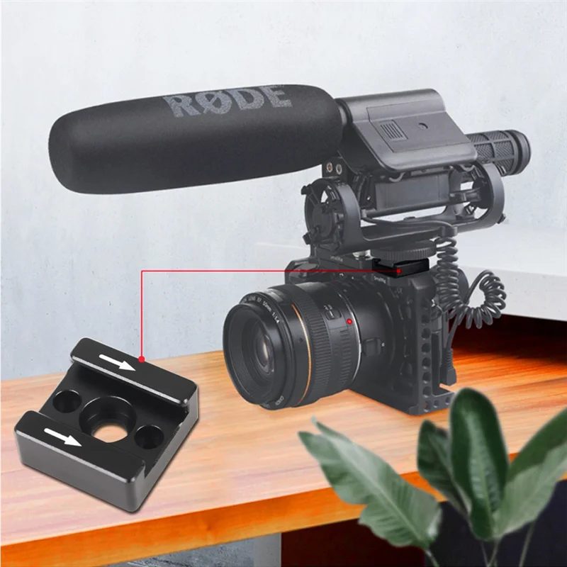 1Set 1/4 Thread Cold Hot Shoe Mount Adapter for DSLR Camera Cage Rig /Flash /LED Light /Microphone /Monitor Mounting