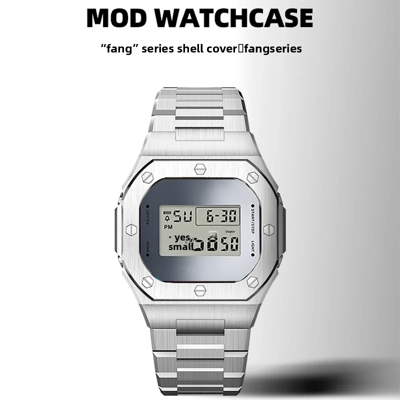 DW5600 Mod kit Stainless Steel Metal Case+Strap For Casio Small Square DW-5600 GW-B5600 GWM-5610 Modified watch band Bezel parts