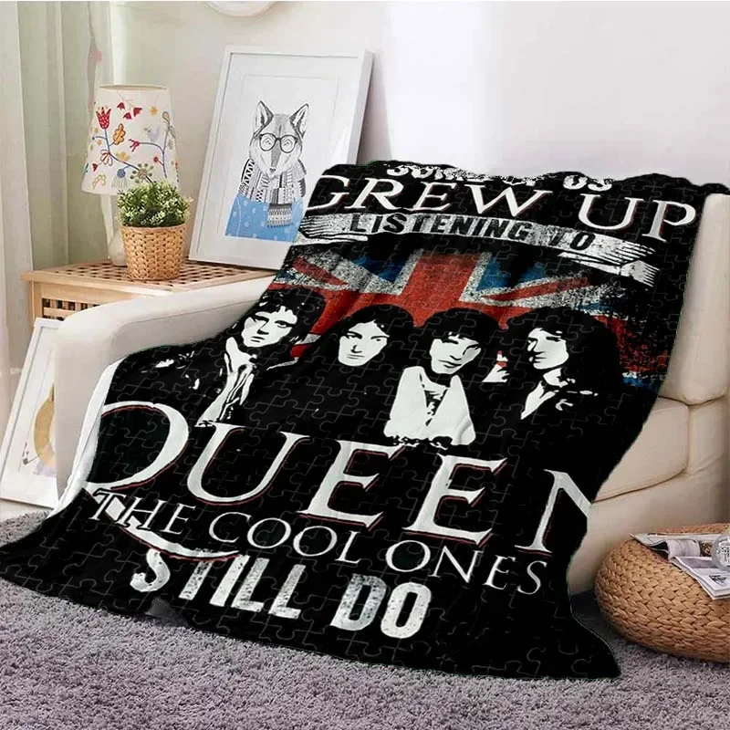 Freddie Mercury Queen-Rock-Band Soft Blanket Flannel Blanket Soft Blanket for Living Room Bedroom Birthday Gift Cozy Blanket