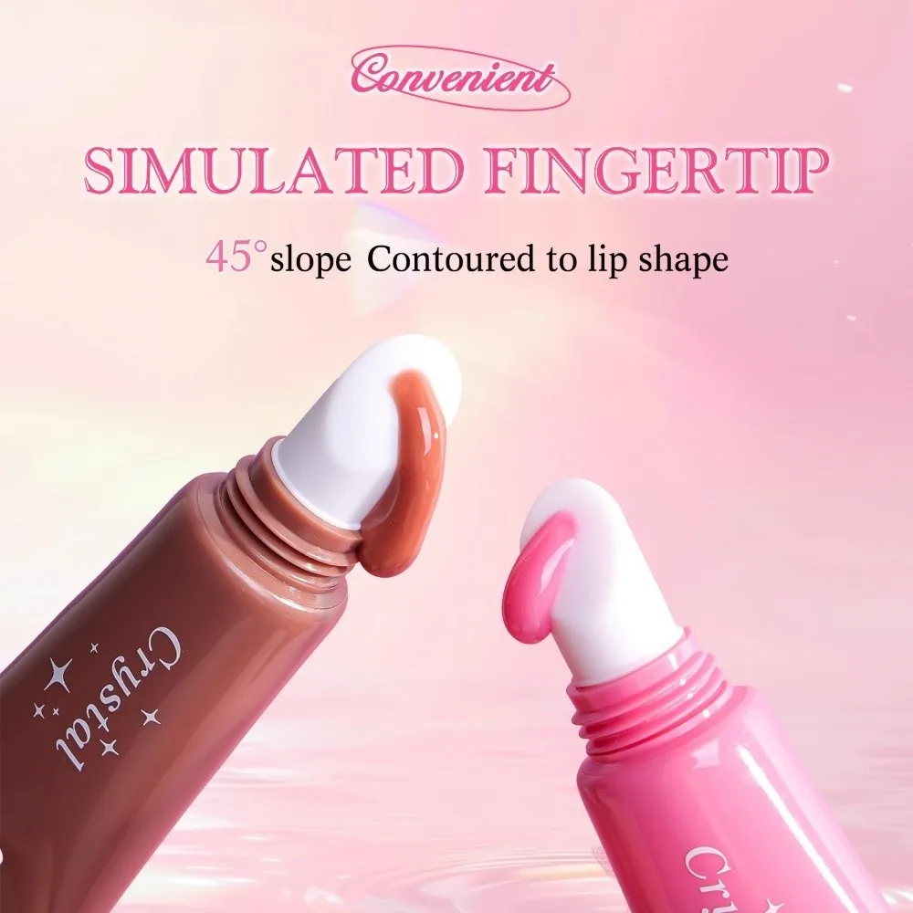 New Hydrating Mirror Lip Gloss Shiny with Bow Keychain Hydrating Gloss Lip Moisturizing Clear Lip Glaze Long-Lasting Look
