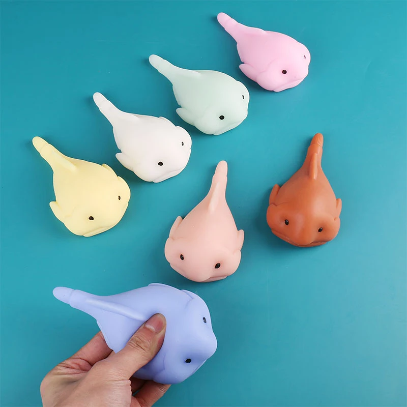 Cute Quirky Fish Stress Relief Stress Relieving Toys Squeeze Silicone Slow Rebound Toys Home Decoration Birthday Christmas Gift