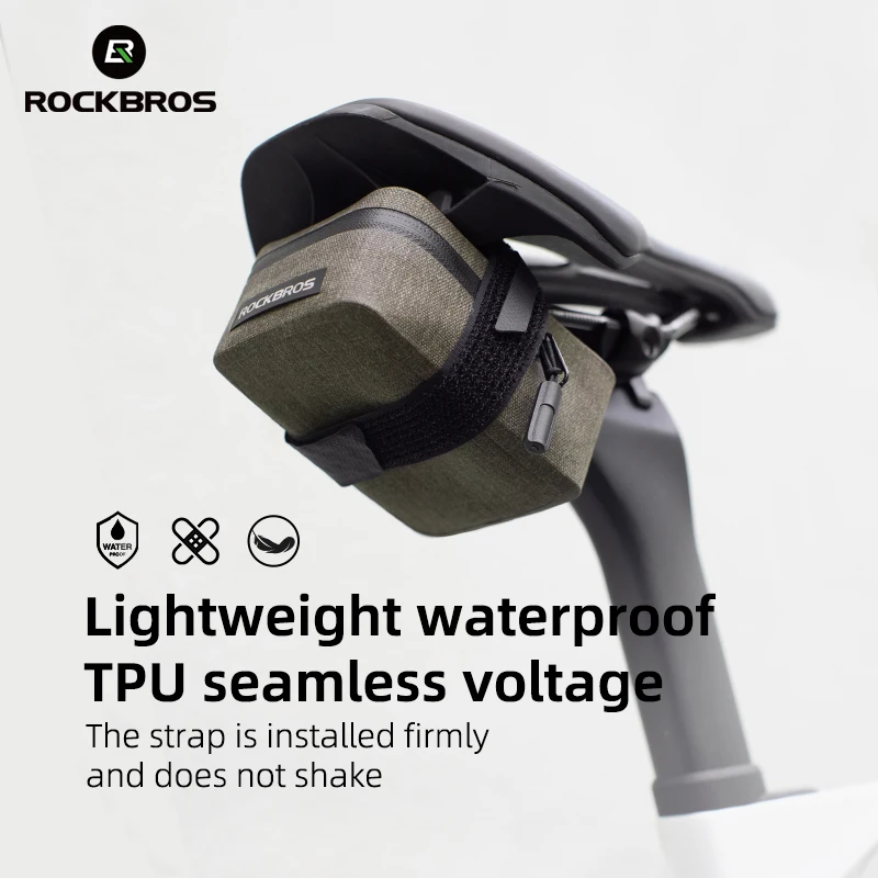 

ROCKBROS Bicycle Saddle Bag Lightweight Portable 0.4L Capacity Mini Bag Cycling Item Storage Waterproof Bag MTB Bike Accessories