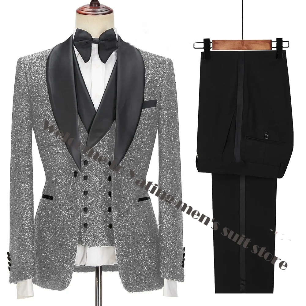 Costume Noir Brcorporelle pour Homme, Smokings de Marié, Slim Fit, Terno Mascul37, ixde Bal, 3 Pièces