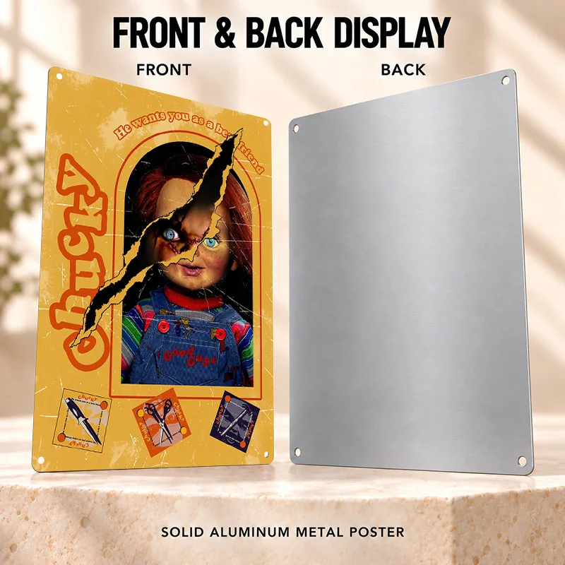 Child's Play Textured Metal Posters Retro Gothic Collector Lounge Wall Art Personalized Aluminum Sign Gift For Thriller Fans