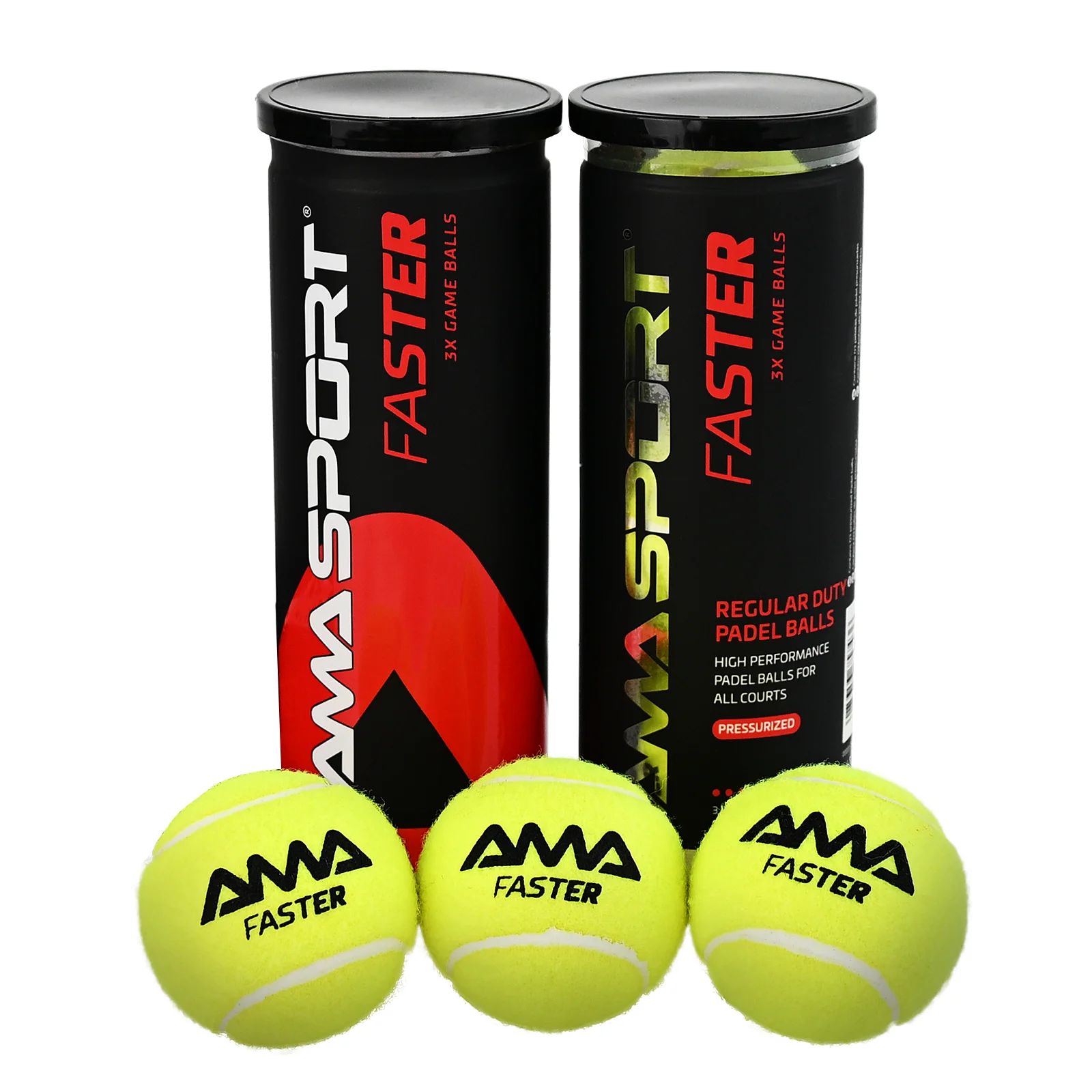AMASPORT Padel Balls 10% Wool Felt Cover Durable Construction for Faster Play High Quality Sports Equipment Padel Accessories