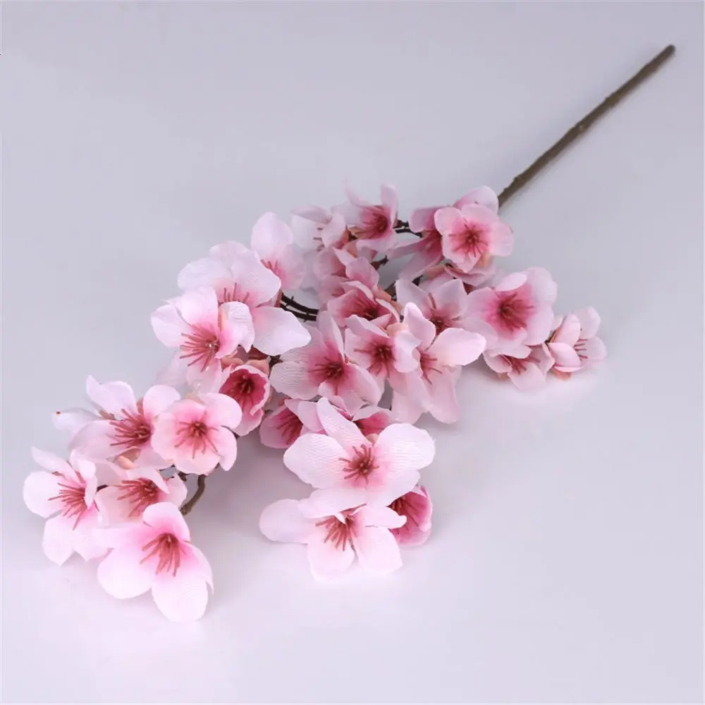 Silk Cherry Blossom Simulation Branch Artificial Flowers Sakura Fake Flower For Wedding Decor DIY Props Party Christmas Ornament