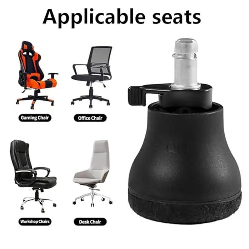 AF90-Replacement Office Chair Chair Swivel Casters, Fixed Foot Pads, Easily Switch Between Wheel Slide And Wheel Brake, 5 PCS