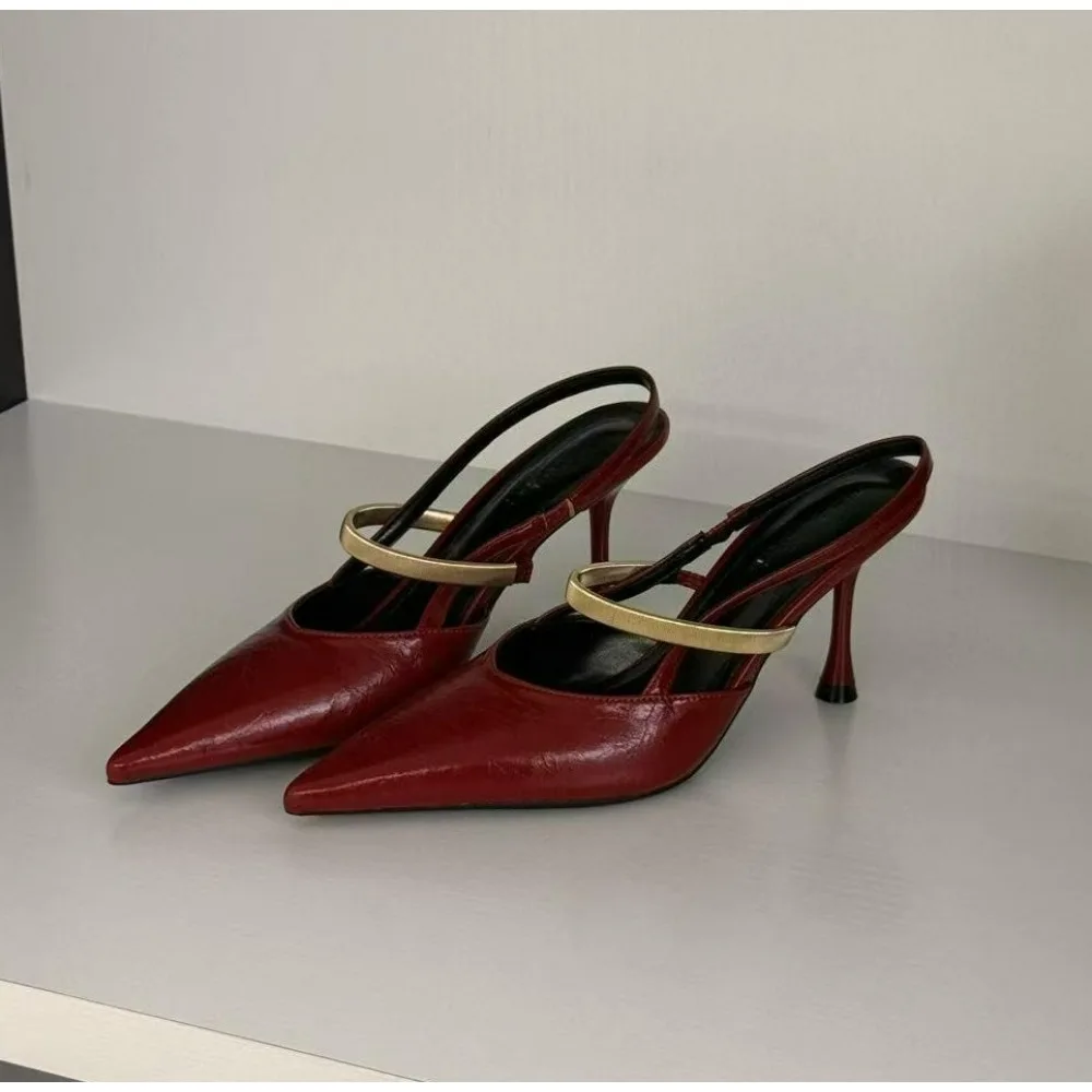 

Summer Pointed Toe Women High Heels Fashion Butterfly-Knot Female Pumps New 2026 Footwear Slingbacks Ladies Mid Heels Sandals