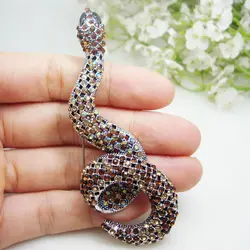 Retro Design Brown Snake Animal Party Brooch Pin for Women Unisex Beauty Cubic Zirconia Flower Weddings Party Brooch Pins Gifts