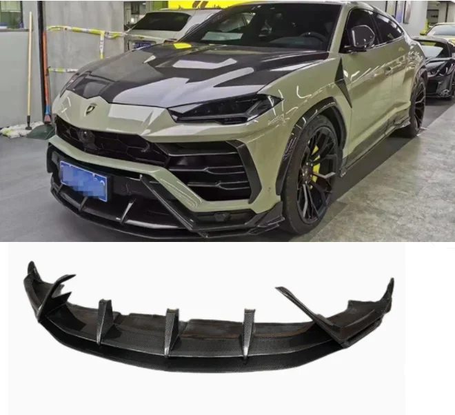 

For Lamborghini URUS 2018 2019 2020 2021 2022 2023 2024 Bumper Front Lip Spoiler Chin Splitters Real Carbon Fiber Body Kits