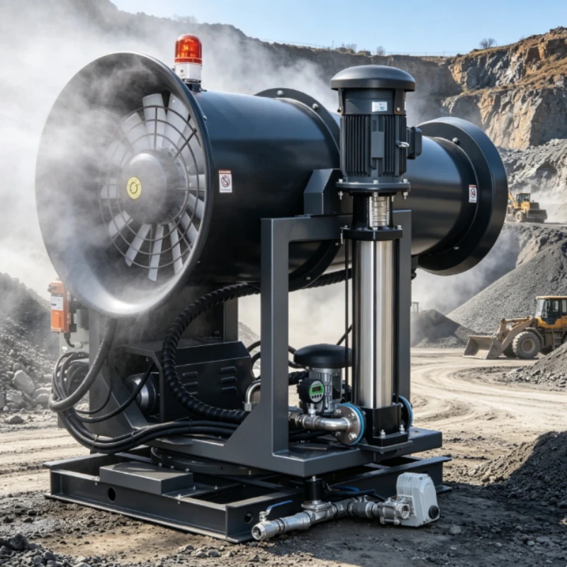 40m Long Distance Remote Operated Fog Cannon Wheeled Trailer Machine Waste Land Dust Management Tool
