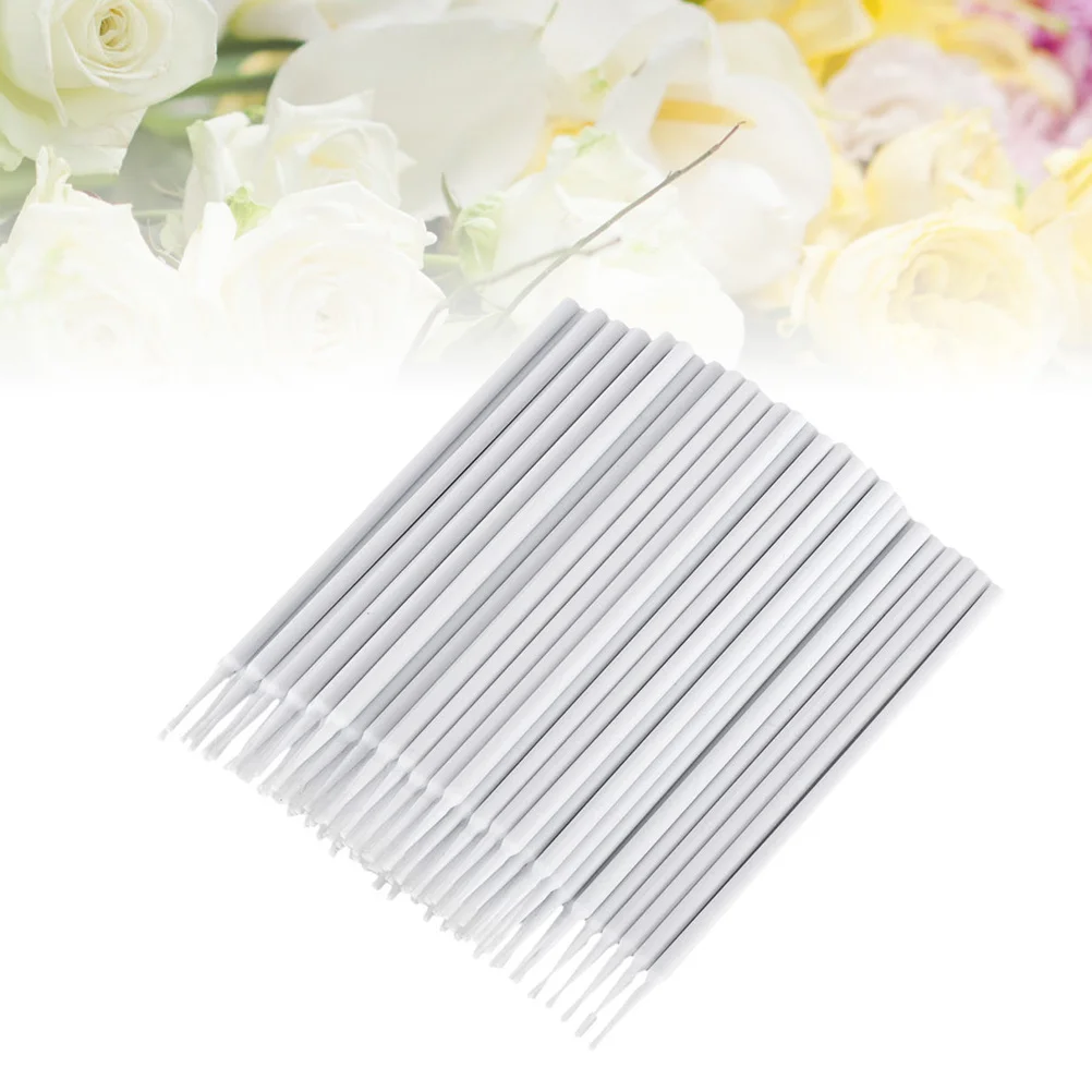 100개 일회용 마이크로 어플리케이터 브러쉬 네일 아트 공예 프로젝트용 청소 면봉 살롱 가정용 구부릴 수 있음