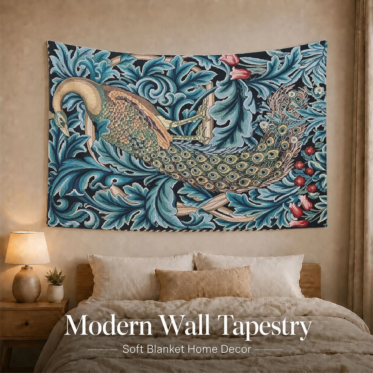 Art Craft William Morris - 1 шт. Вертикальный гобелен с павлином