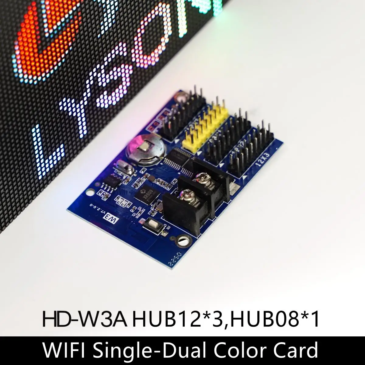 Monochrome Wi-Fi Control Card HD-W3A Low Cost For Shop Signboard Display 1280*32 Pixels