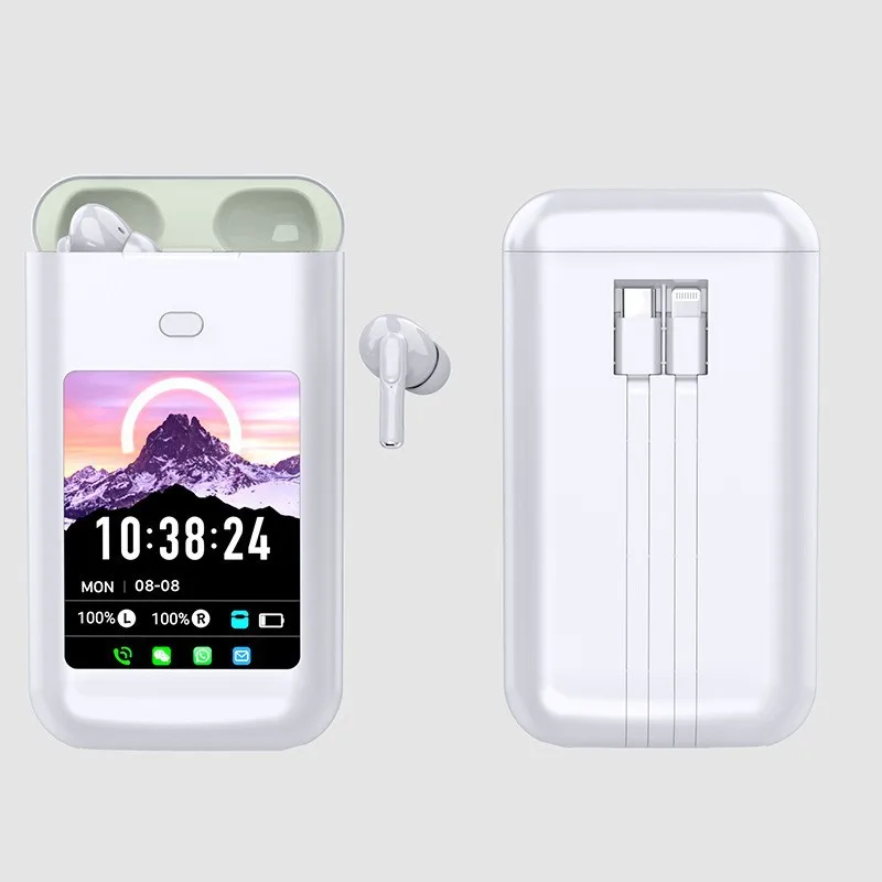 SE-TWO 2026 AI Translation Earbuds with Touch Screen Slide Cover Real-Time Multi-Language Interpreter Bluetooth Headphones