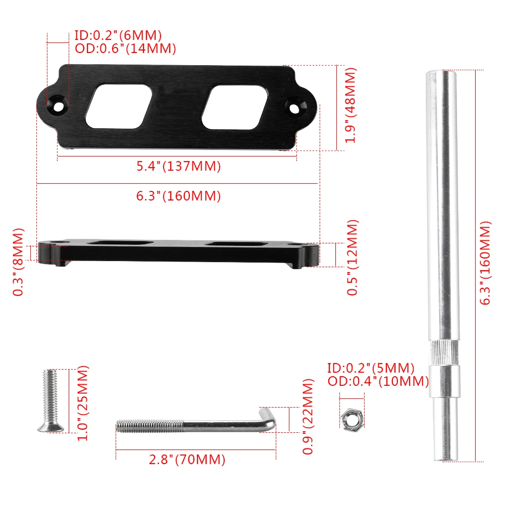 RASTP-Aluminum Alloy Car Battery Fasten Bracket Holder Tie Down Kit Battery Tie Down Brace Fits for Honda Civic 88-00 RS-BTD026