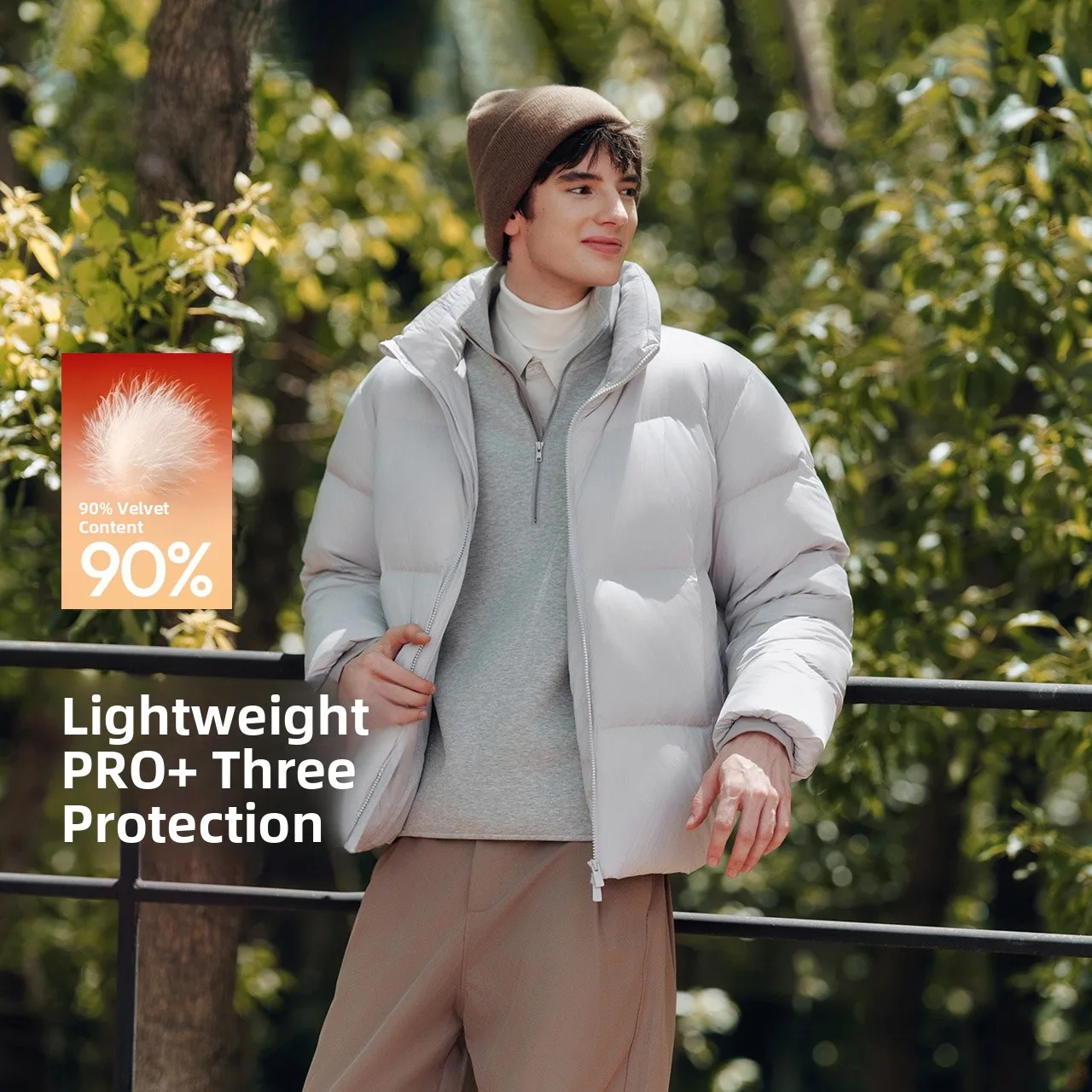 

Semir Women's down Jaet Bread Sle Anti-Static Tee-Proof Winter Warm Coat Du Feather Regular Fit Zipper Decoration