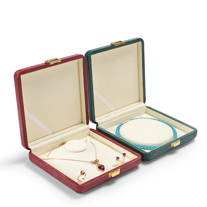 High grade jewelry box, leather pearl necklace storage box, ring earring necklace, multifunctional jewelry box