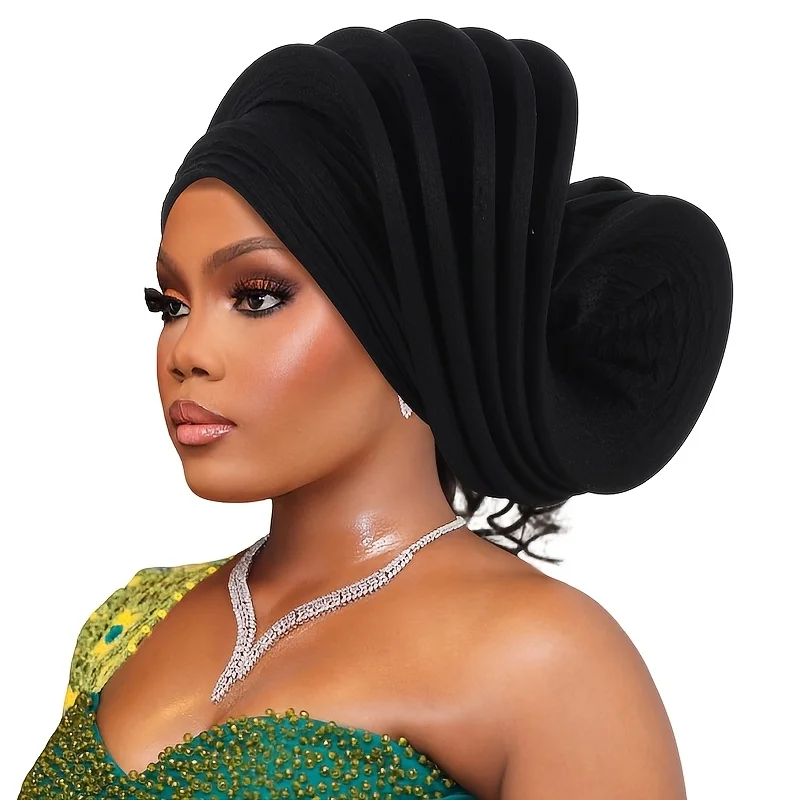 New Style, High-End, Elegant, and Beautiful Layered Headscarf Hat, Comfortable and Secure to Wear, with a Sophisticated and Timeless Color Scheme, Both Vintage and Grand in Appearance, Suitable for Weddings, Celebrations, Cultural Events, Dinner Parties, Formal Occasions, Etc