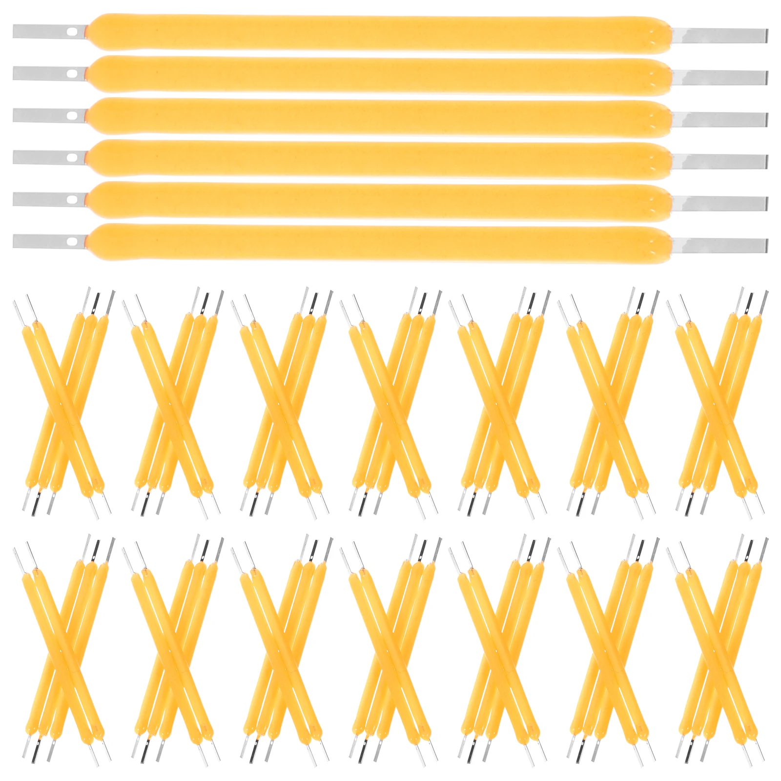 100pcs LED Hard Filament 3V 38mm 120mA Warm Light Bulb Parts Accessories for Fixtures Replacement Diode Lamp Components