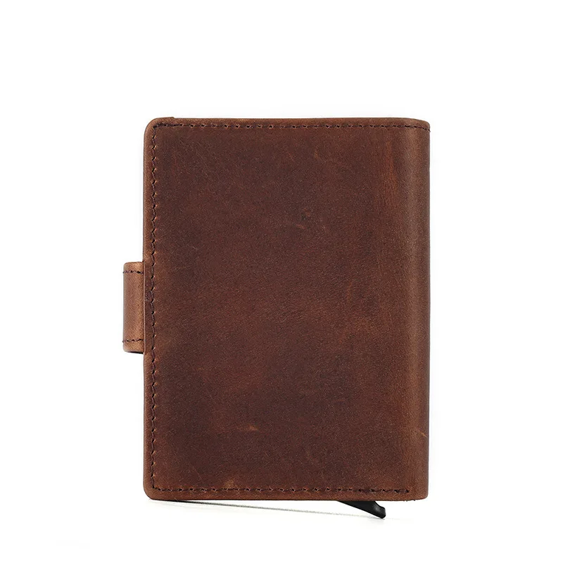 Stylish Men's Vintage Leather Wallet with High-end Feel, Anti-magnetic Cowhide Card Holder, Business Cash Coin Purse