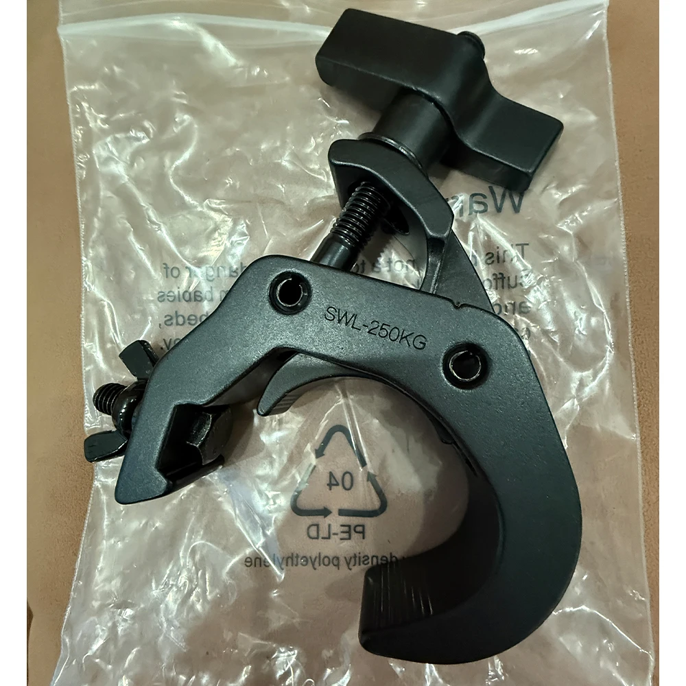 10pcs 2 Inch Pipe Aluminum Quick Rig Trigger Truss Clamp SWL 250kg Heavy Duty Stage Coupler Mount Hook for Professional Lights