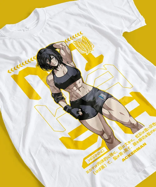 T-shirt For Anime Attack on Titan Mikasa Ackerman GYM