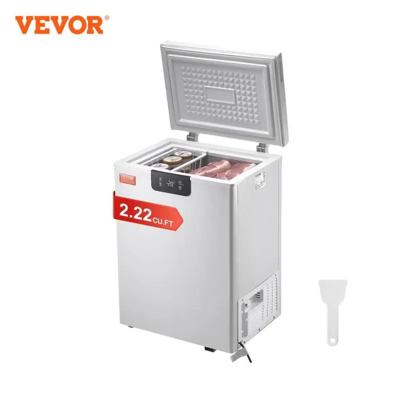مجمد بصدر عميق مدمج VEVOR ، سطح قائم حر ، باب مفتوح ، مجمدات مع سلالتين قابلتين للإزالة