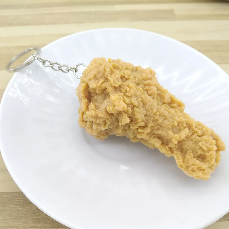 Z5 Simulation Food Keychain French Fries Chicken Nuggets Keychain Fried Chicken Leg Food Pendant Children's Toy Promotional Gift