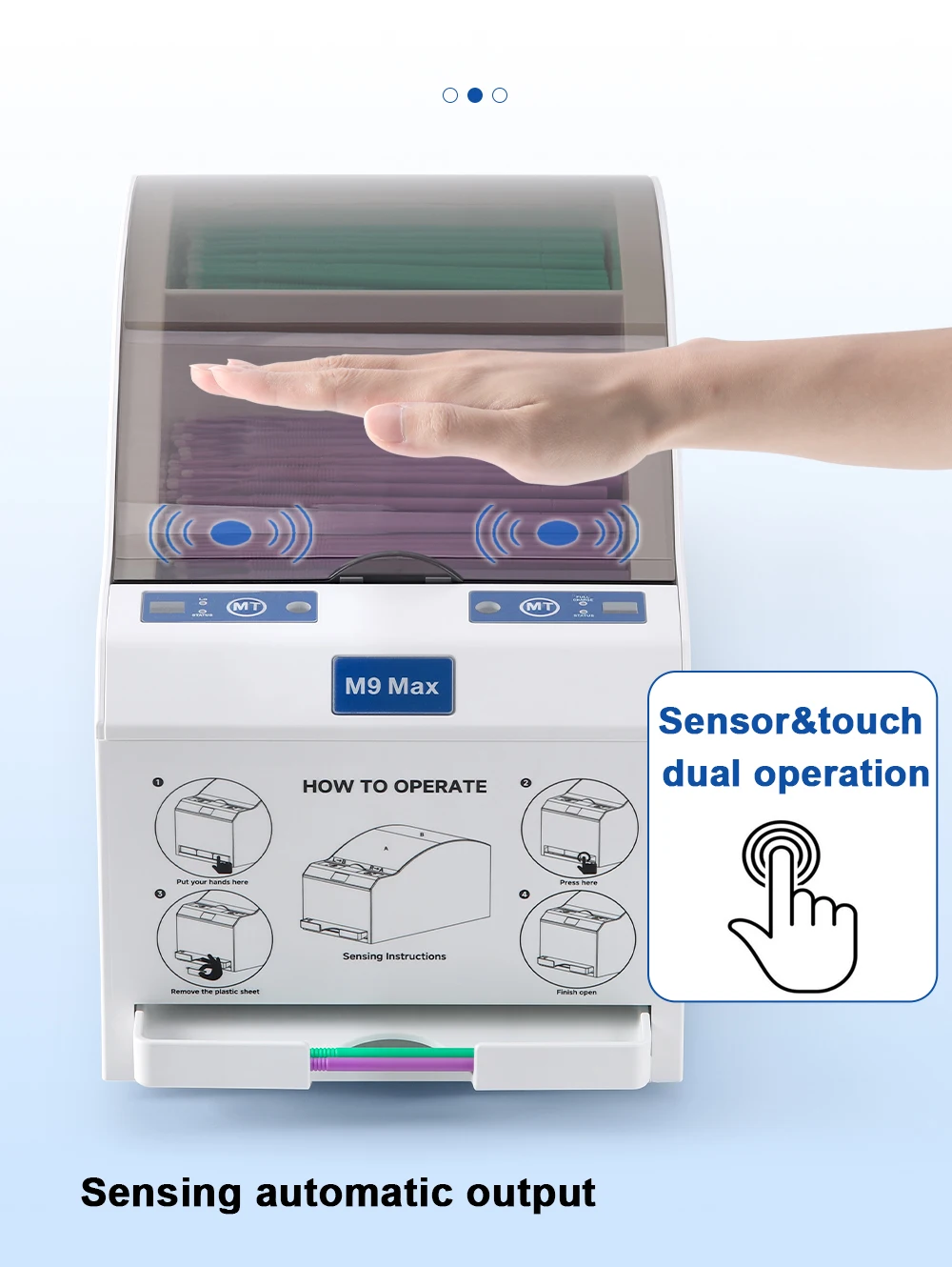 AZDENT Zahnbürsten-Spender Automatische Maschine M9 Max Sync-Sense 2-in-1 Multifunktionaler Bürstenhalter mit Sensor und 1000 Bürsten – Detail 4