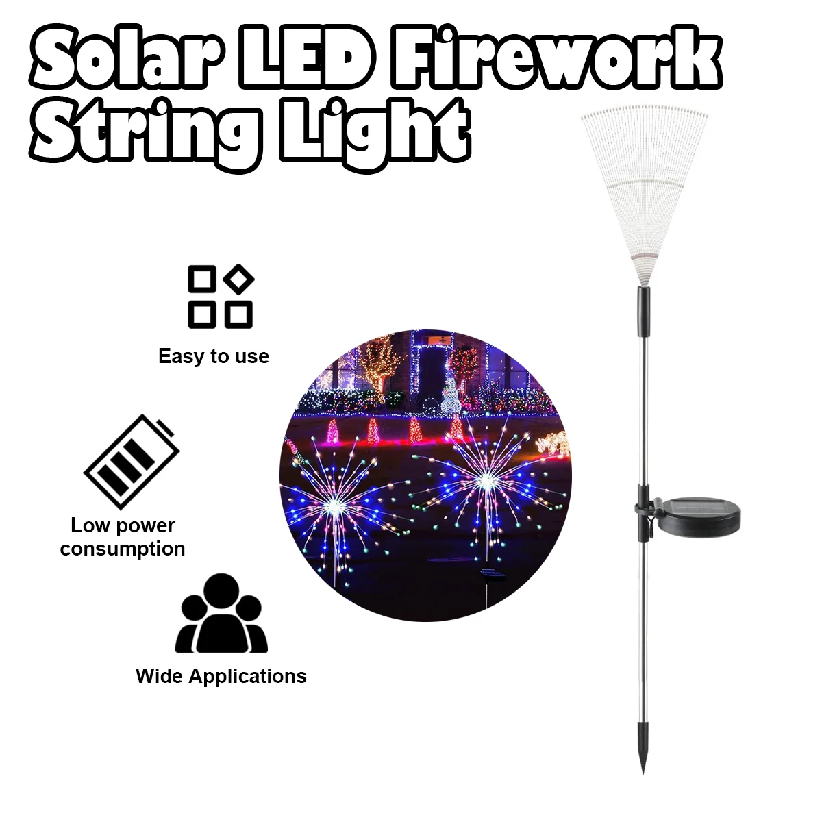 

8 Modes Solar Led Firework Light Wedding Waterproof/ip65 Garden 8/light/modes Festival Outdoor Lights Decorative Dandelion Decor