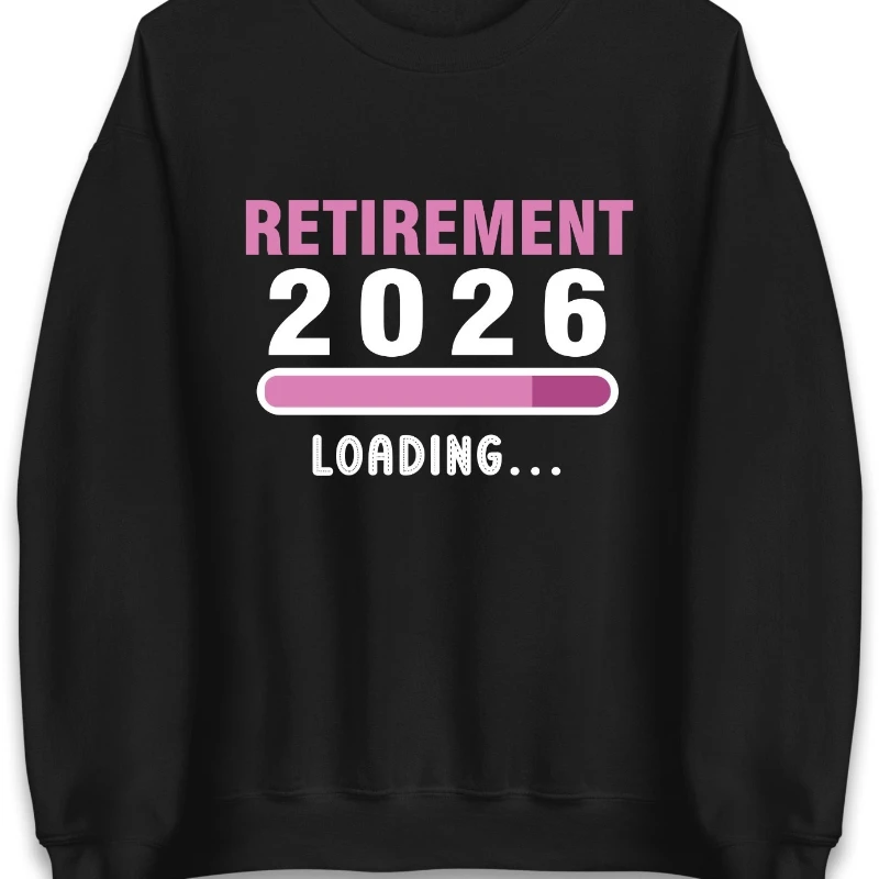 

Новогодний джемпер с загрузкой на пенсию 2026, забавный унисекс, подарок на пенсию, толстовка с длинными рукавами, зимние теплые одинаковые толстовки