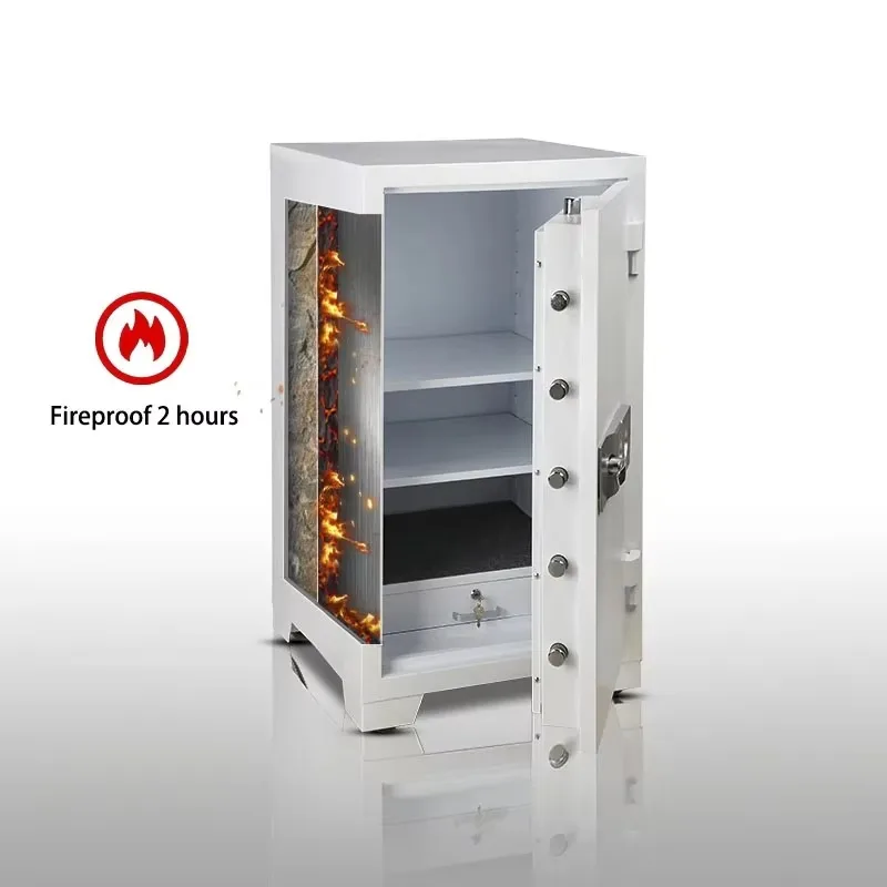 صندوق إيداع آمن مقاوم للحريق ومضاد للسرقة مع قفل بصمة الإصبع مادة فولاذية لاستخدام تخزين المنزل والمكتب والفنادق
