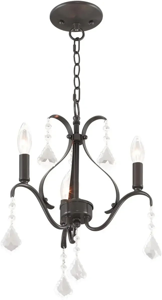 Stunning Light English Bronze Mini Chandelier Steel Base Elegant Efficient Lighting Solution