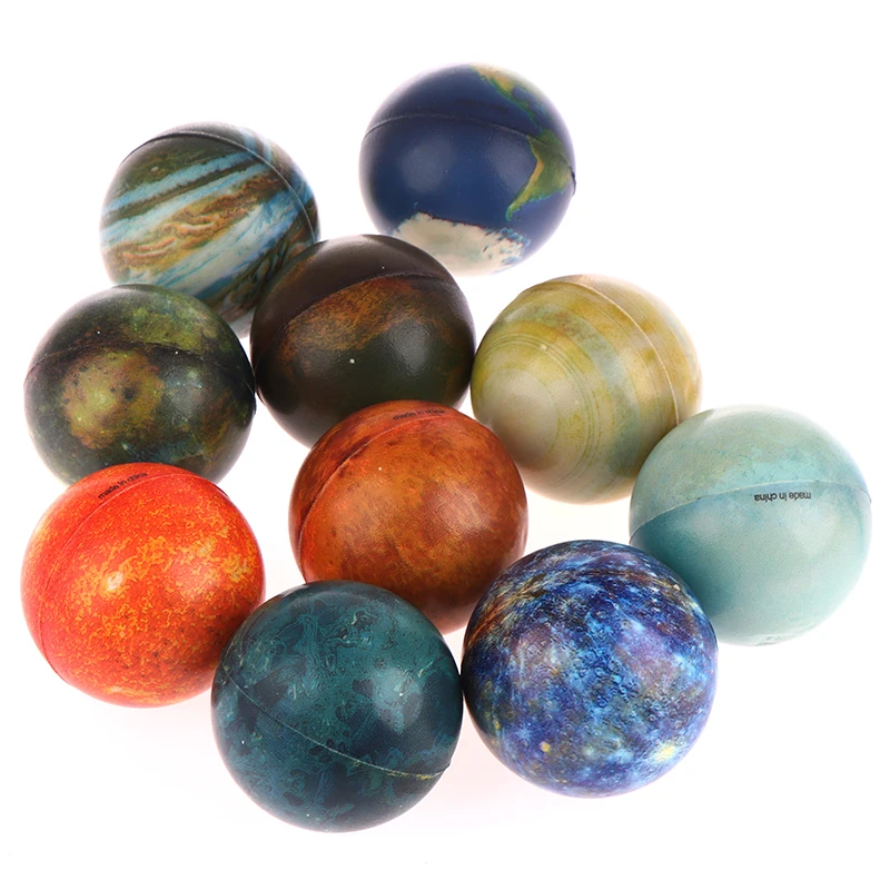 1개 랜덤 태양계 행성 탄성 고무공 야외 목욕 장난감 어린이 스포츠 게임 스트레스 해소